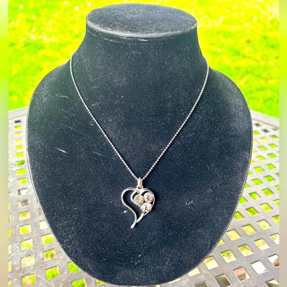 3-Diamond Heart Necklace